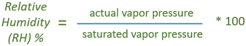 relative humidity equation in vapor pressure